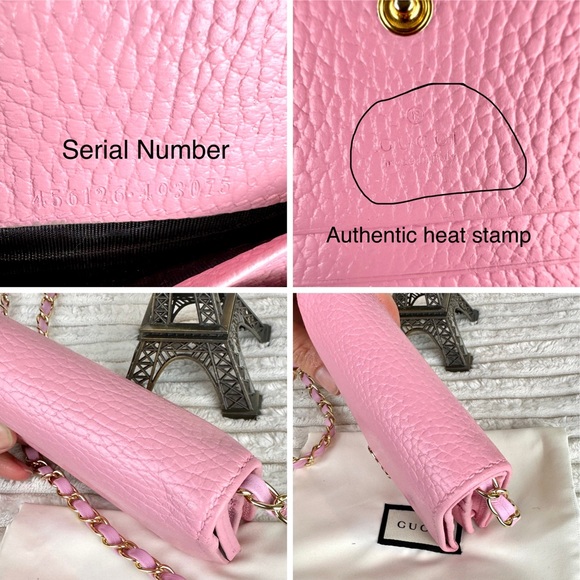 GUCCI Marmont Leather mini wallet bum bag or crossbody with chain and du… - Picture 15 of 16